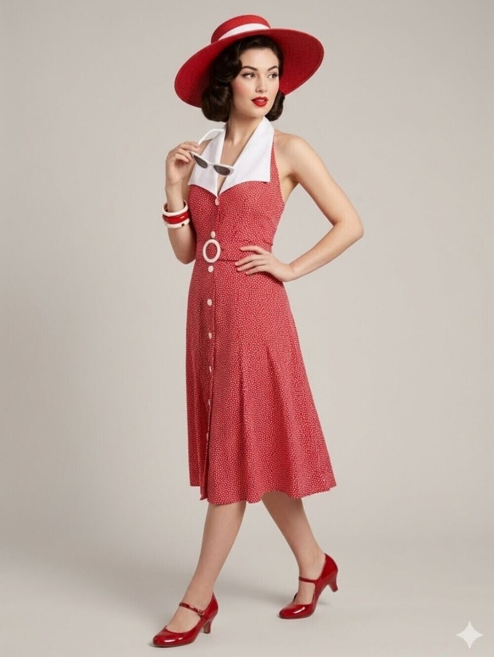 Vintage Rockabilly Dress, VGUC, Approximate Size S
